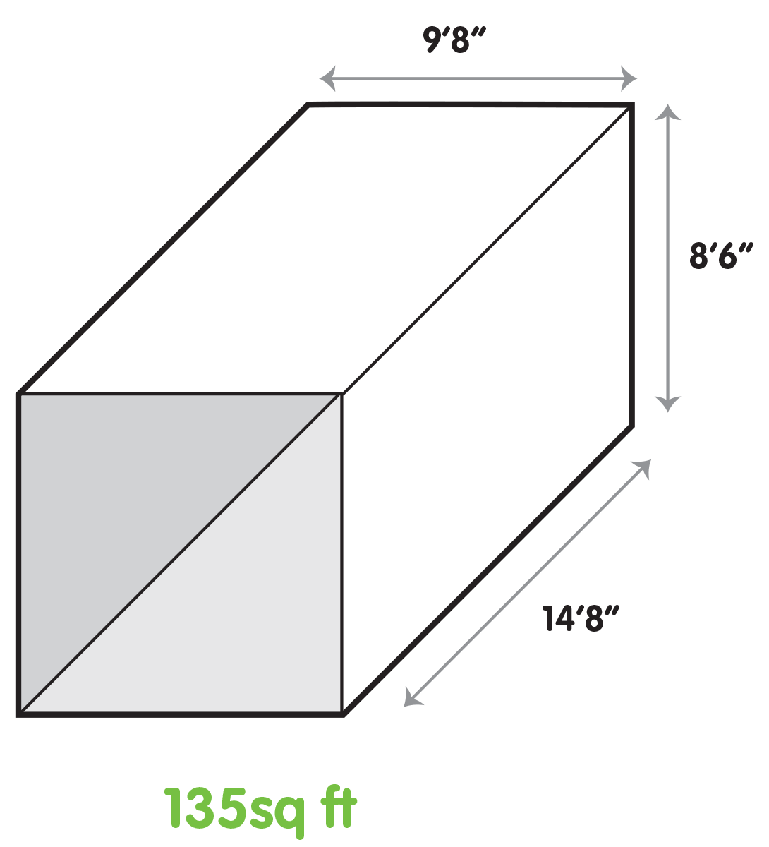 135 square foot storage unit