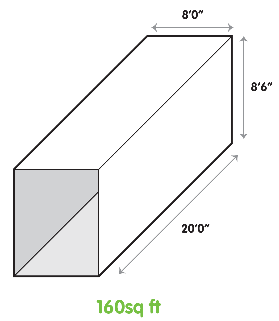160 square foot shipping container